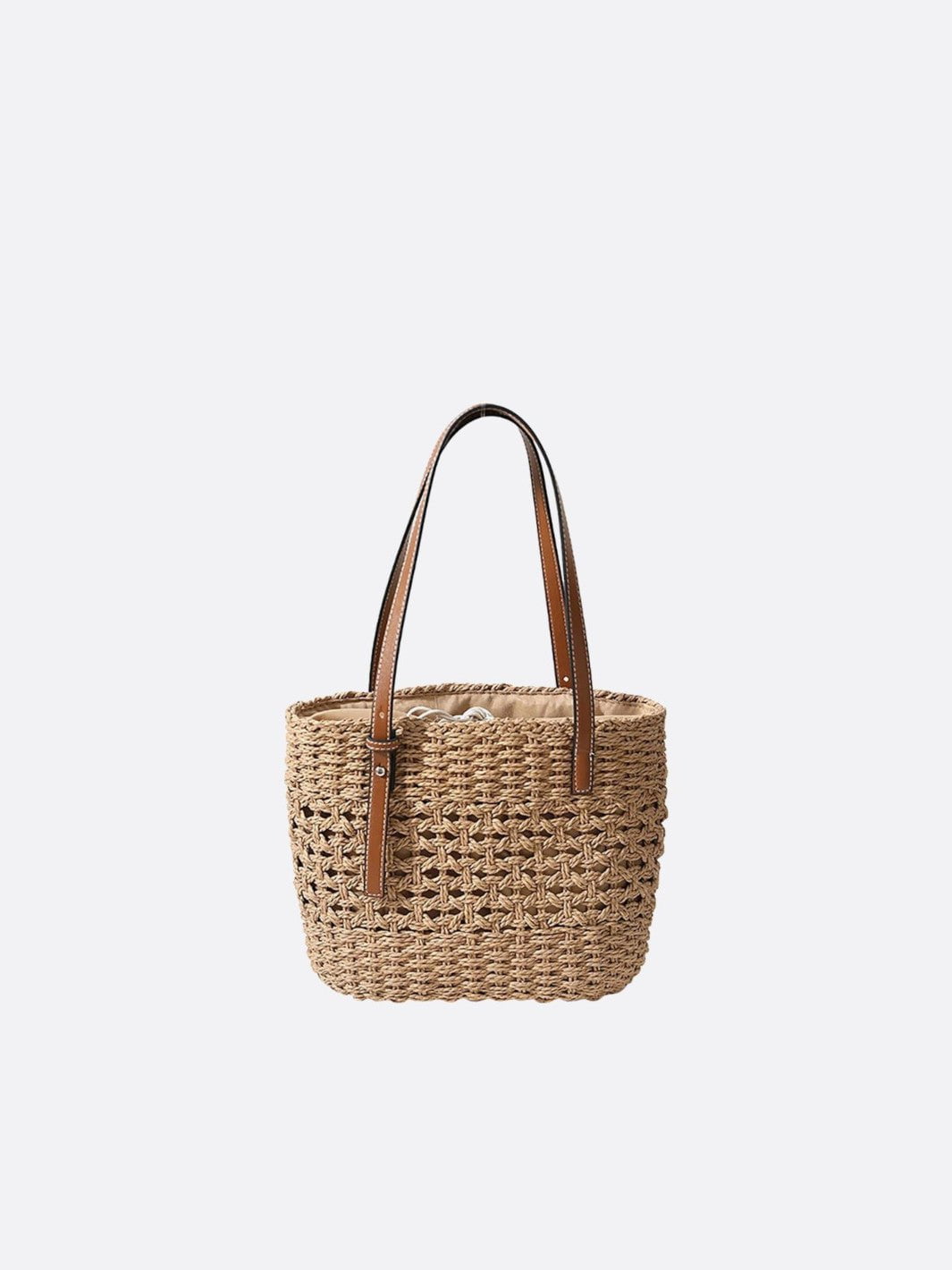 Cabas en corde marron clair