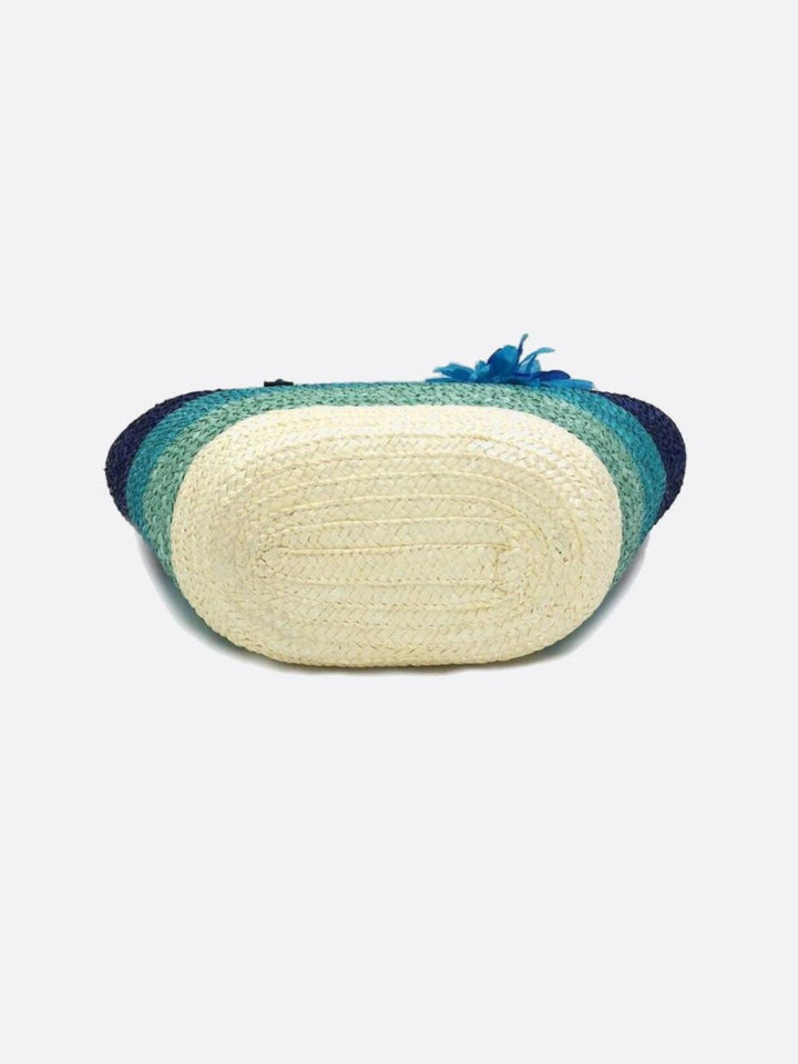 Straw tote bag with flower<br> Floreal
