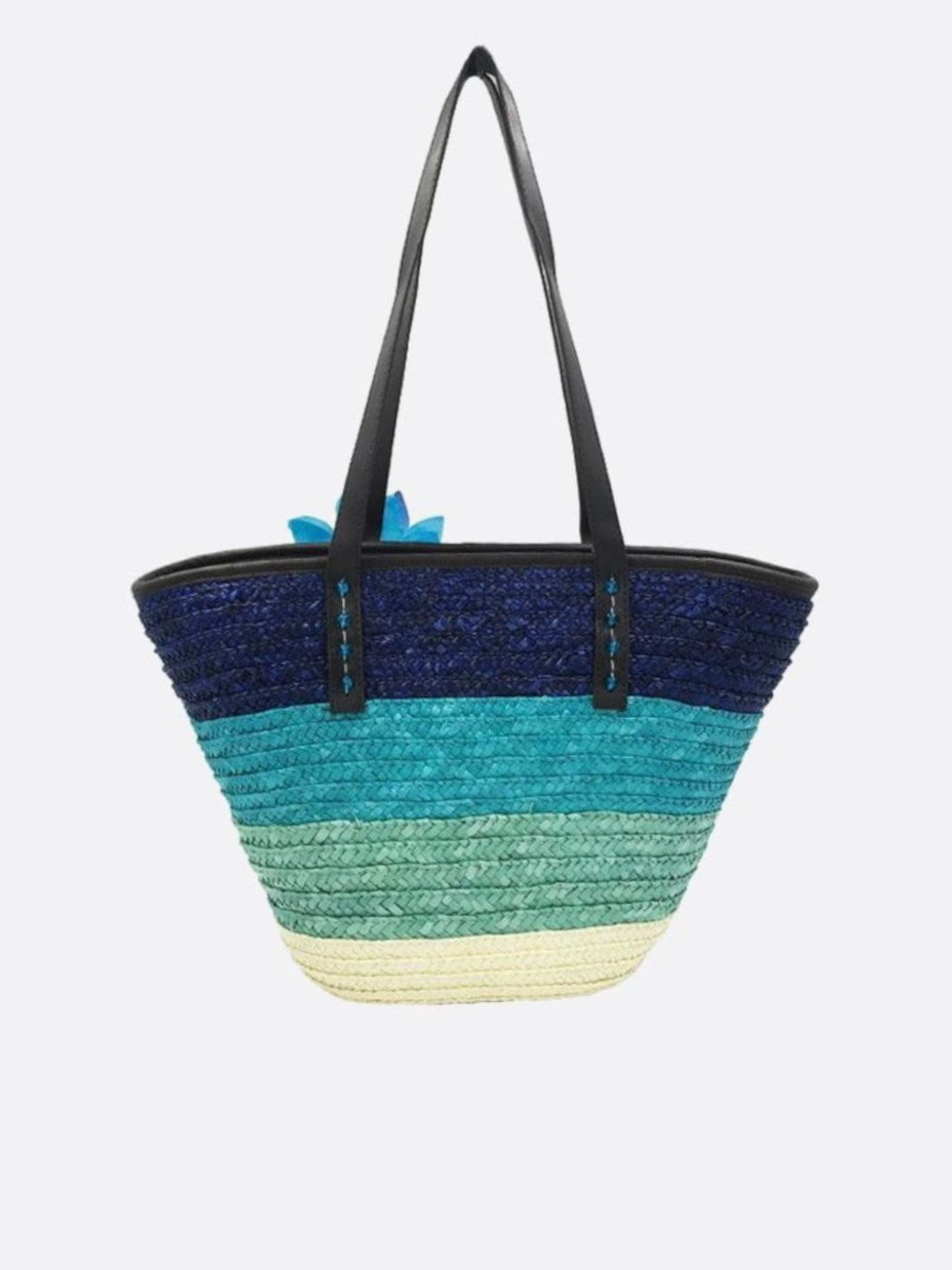 Straw tote bag with flower<br> Floreal