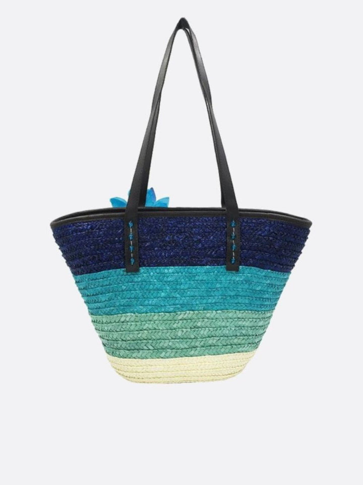 Straw tote bag with flower<br> Floreal