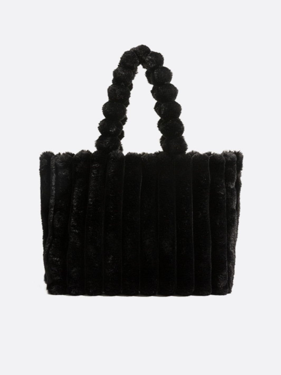 cabas fausse fourrure noir