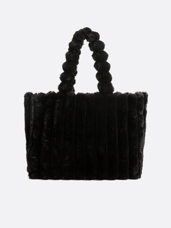 cabas fausse fourrure noir