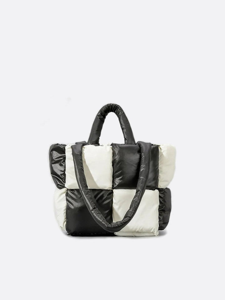 Cabas matelassé noir et blanc