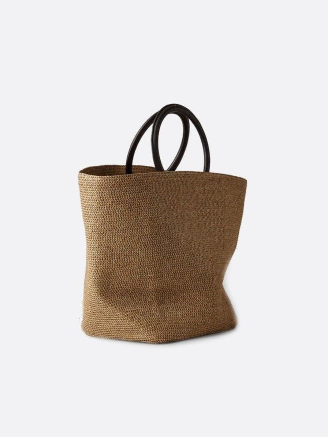 Straw tote bag with leather handles<br> Circe