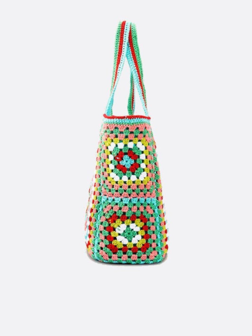 Large cotton and crochet tote bag<br> Meryll