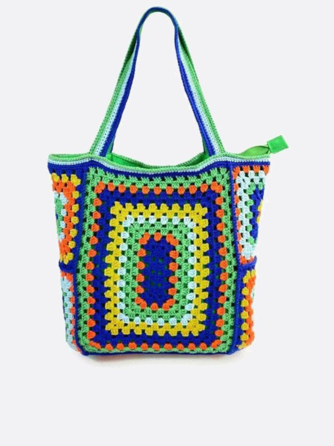 cabas coton crochet vert