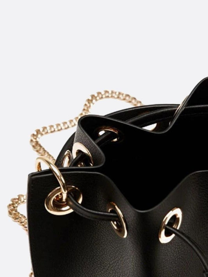Small leather bucket bag<br>Minerva
