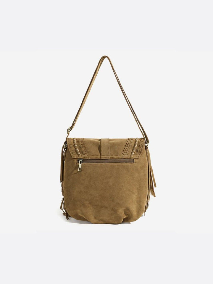 Suede fringed satchel bag<br> Maravelle