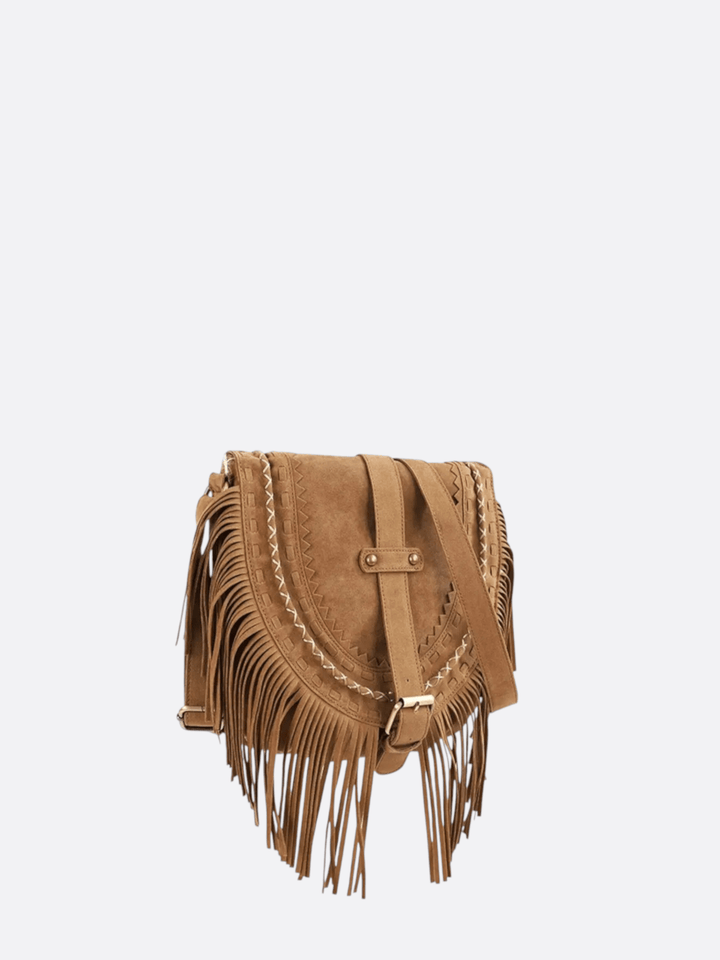 Suede fringed satchel bag<br> Maravelle