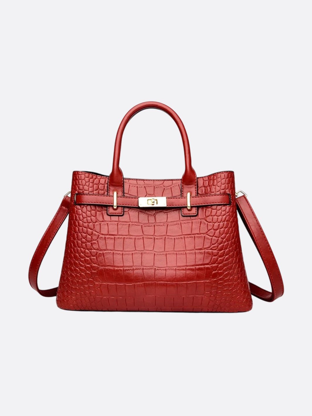 sac cuir croco rouge