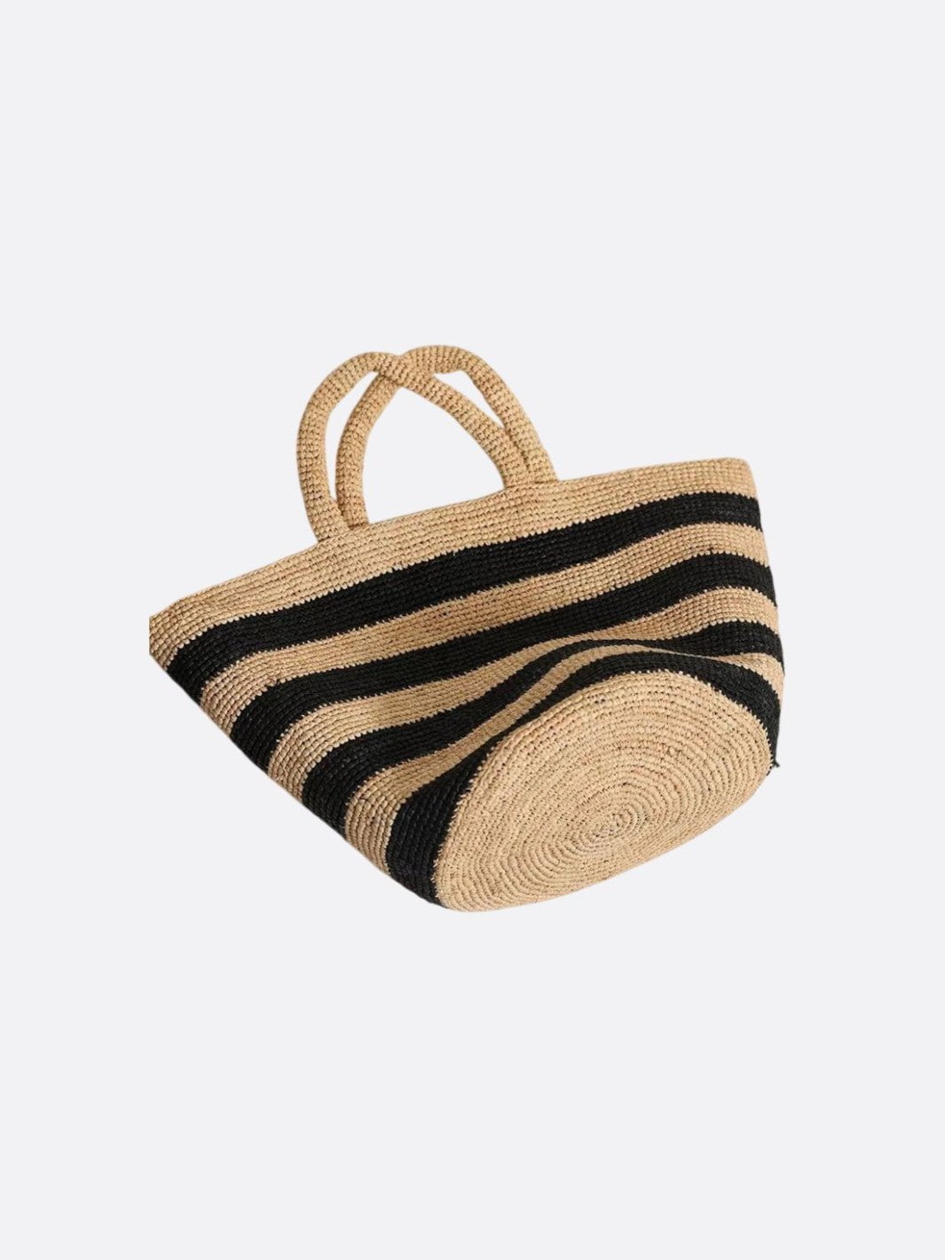Raffia basket bag with stripes<br> Mirano